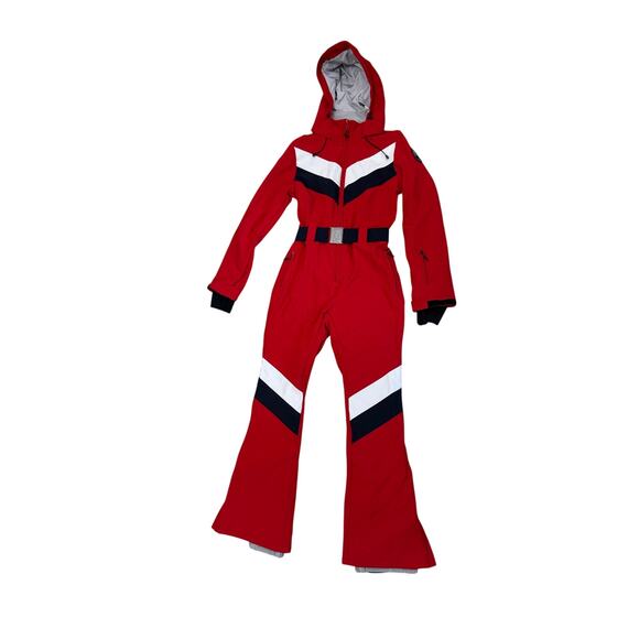 NWT GSOU SNOW Women’s Red Belted One-Piece Ski Snowsuit – Size S